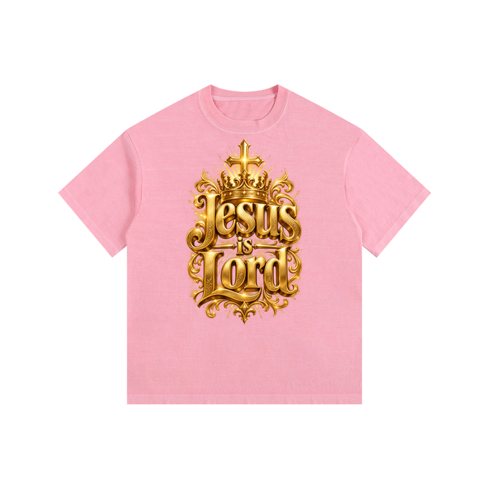 Jubilore "Jesus Is LORD" Vintage Washed Oversized Cotton T-Shirt