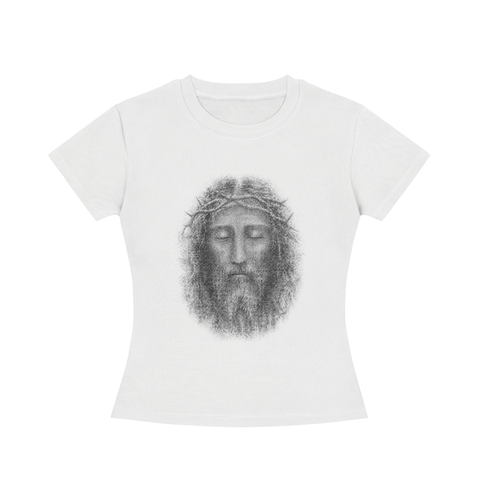 Jubiloré "Shroud of Turin" Women's Slim Fit Crewneck T-Shirt