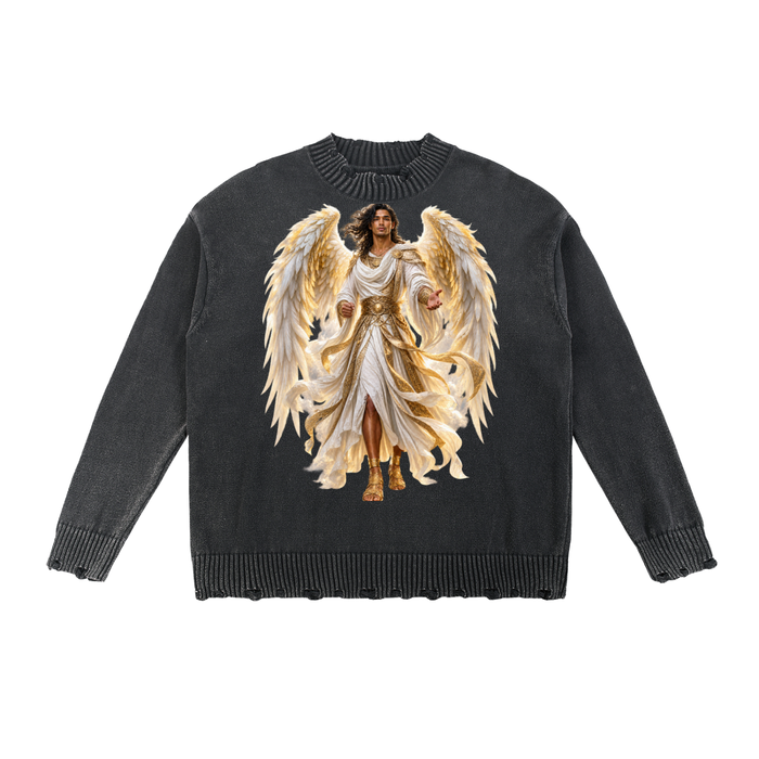 Jubilore "Gabriel" Vintage Washed Hand-Frayed Sweater