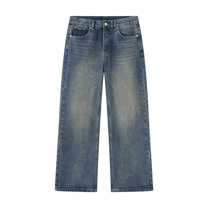 Jubilore Men’s Vintage Wash Straight Leg Denim Jeans