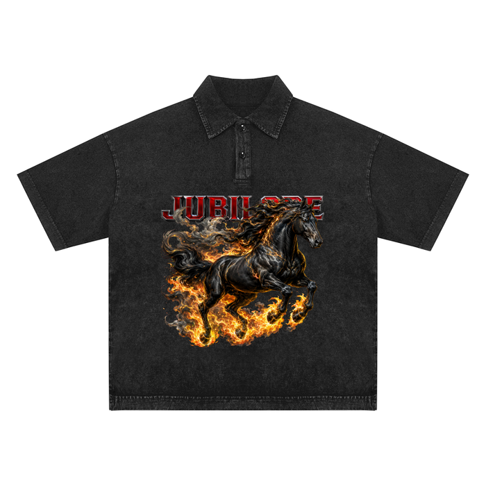 Jubilore Darkhorse Heavyweight Snow-Washed Polo T-Shirt
