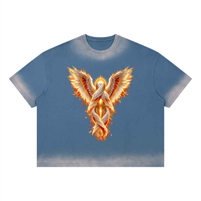 Jubilore "Seraphim" Unisex Boxy Sunfade Vintage Wash T-Shirt
