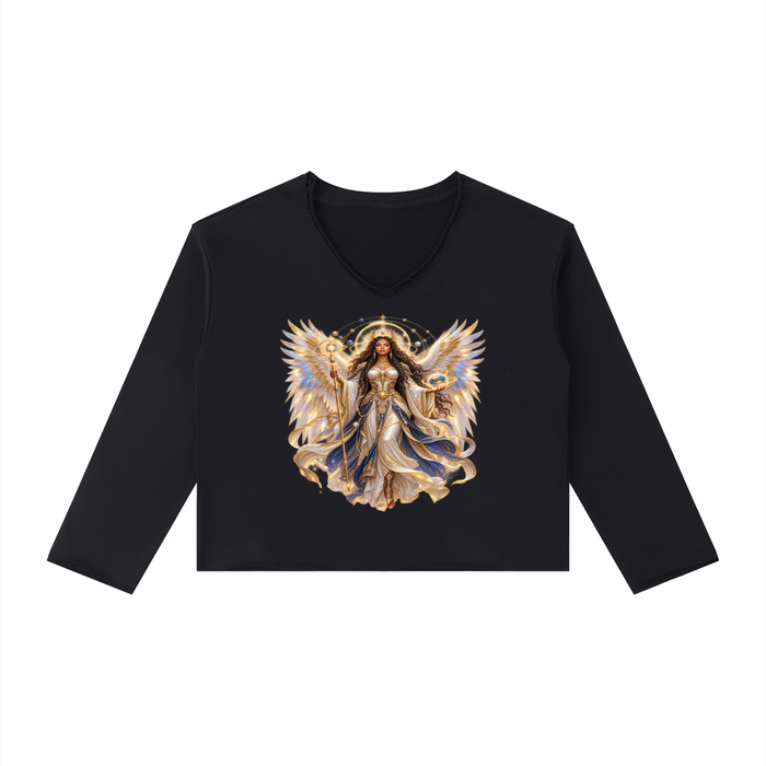 Jubiloré "Dominions" Women's Raw Hem Long Sleeve T-Shirt