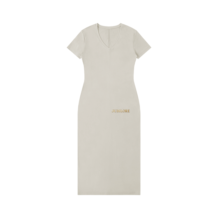 Jubiloré Women's V-Neck Short Sleeve Maxi Dress