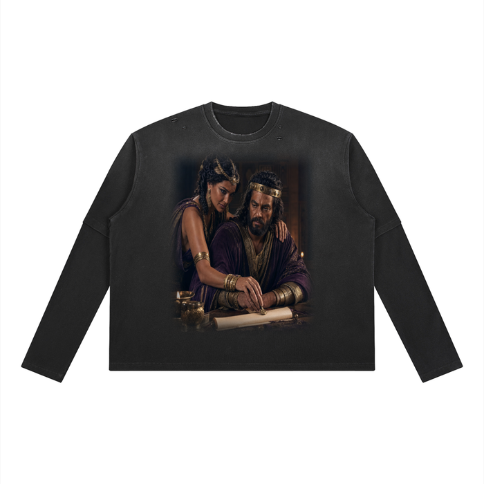 Jubilore “Jezebel” Unisex Vintage Wash Layered T-Shirt