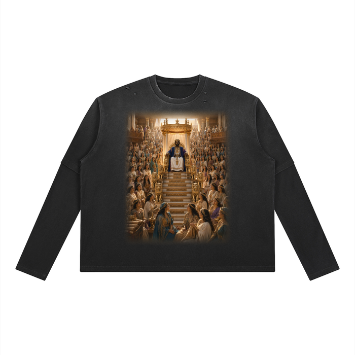Jubilore “Solomon” Unisex Vintage Wash Layered T-Shirt