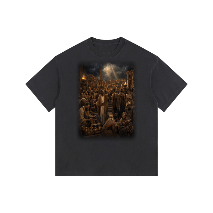 Jubilore "Sodom & Gomorrah" Vintage Washed Oversized Cotton T-Shirt