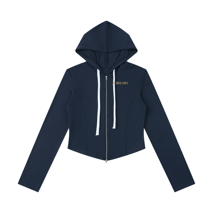 Jubiloré Women's Slim Cropped Full Zip Hoodie
