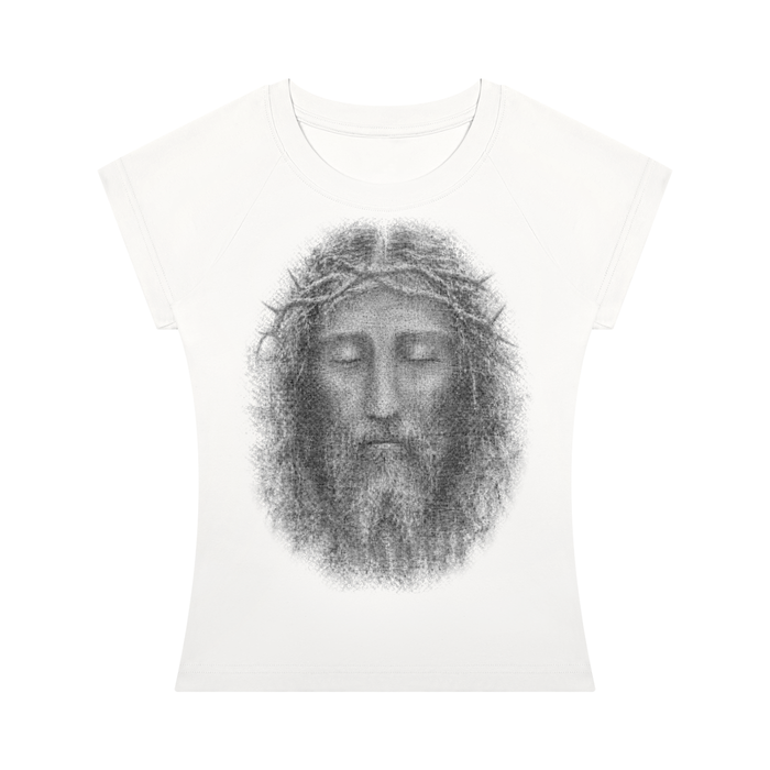 Jubiloré "Shroud of Turin" Women’s Slim Raglan T-Shirt