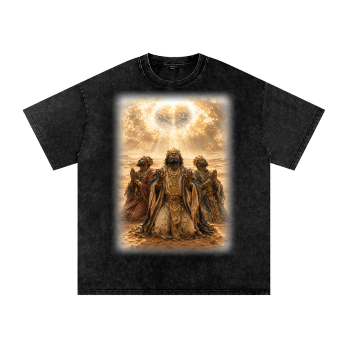 Jubilore "Three Wise Men" Snow Washed Oversized Cotton T-Shirt