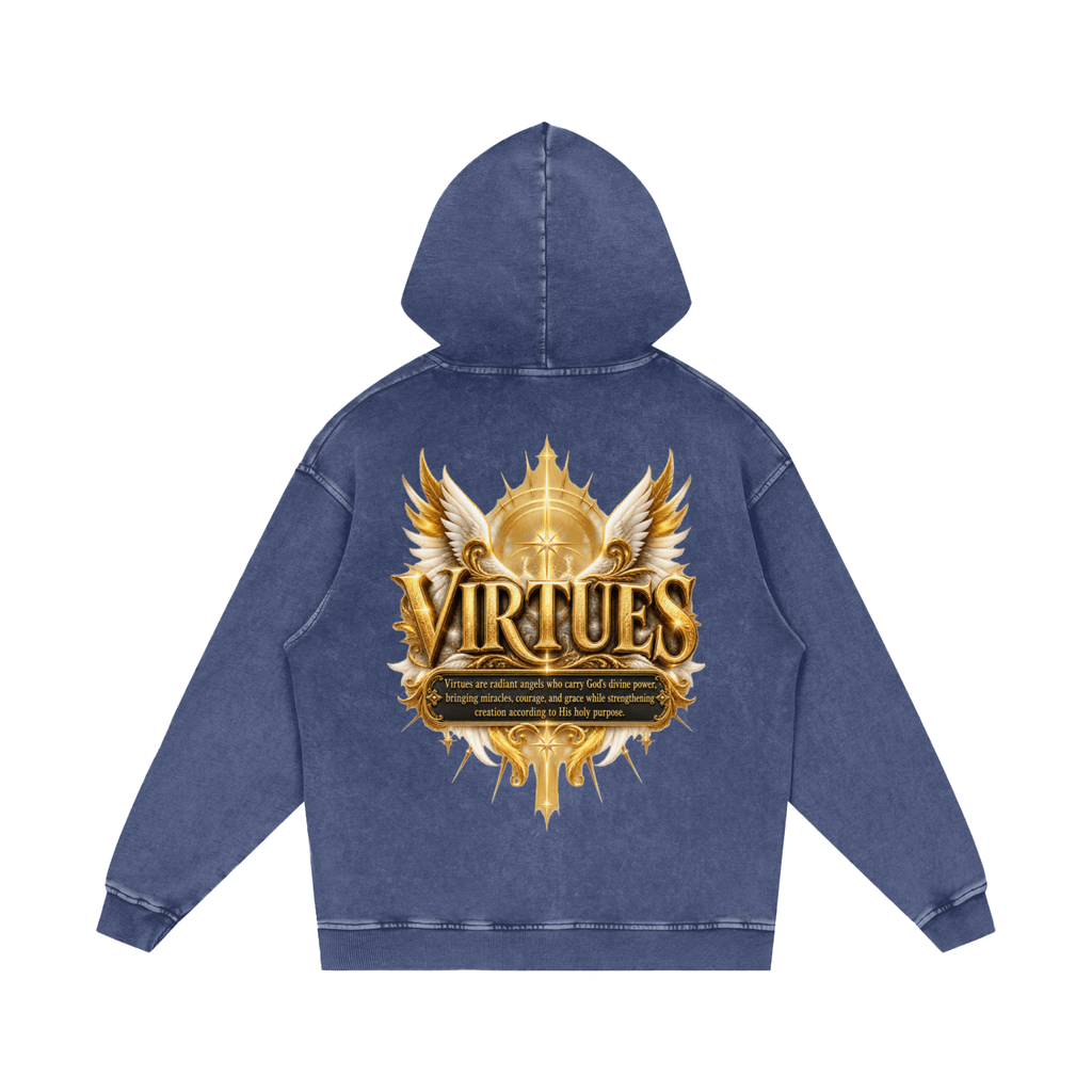 Jubilore "Virtues" Snow Washed Loose Cotton Hoodie
