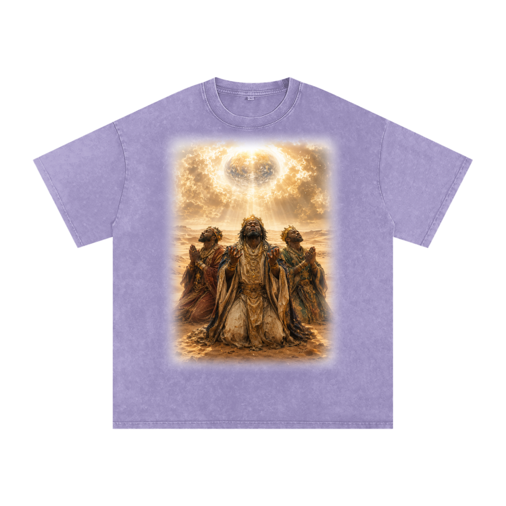 Jubilore "Three Wise Men" Snow Washed Oversized Cotton T-Shirt