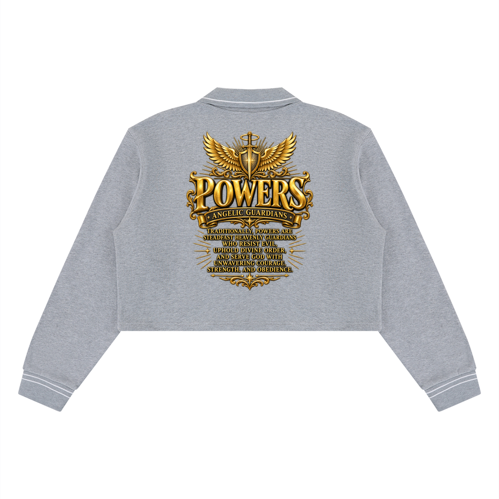 Jubiloré "Powers" Women’s Crop Collared Sweatshirt