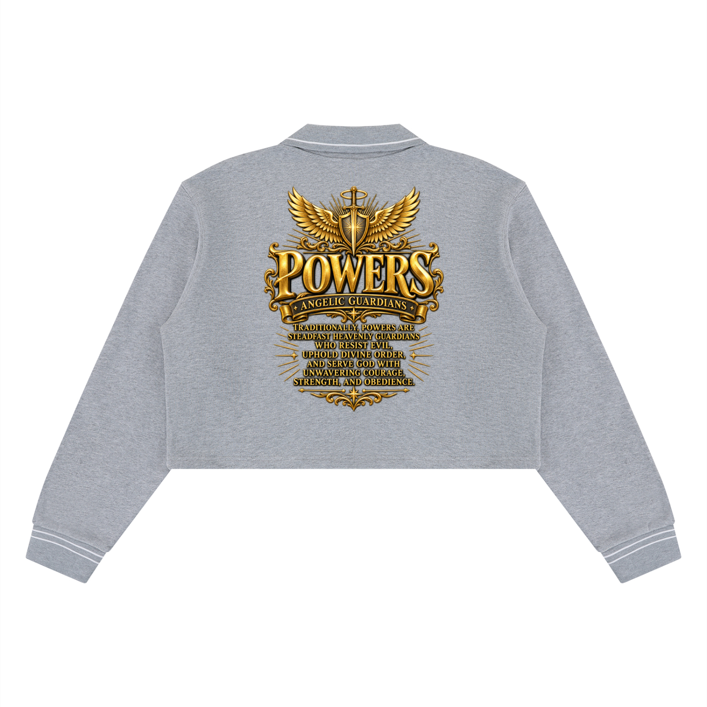 Jubiloré "Powers" Women’s Crop Collared Sweatshirt