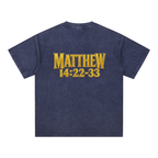 Jubilore "Jesus Walks On Water" Snow Washed V-Neck Cotton T-Shirt