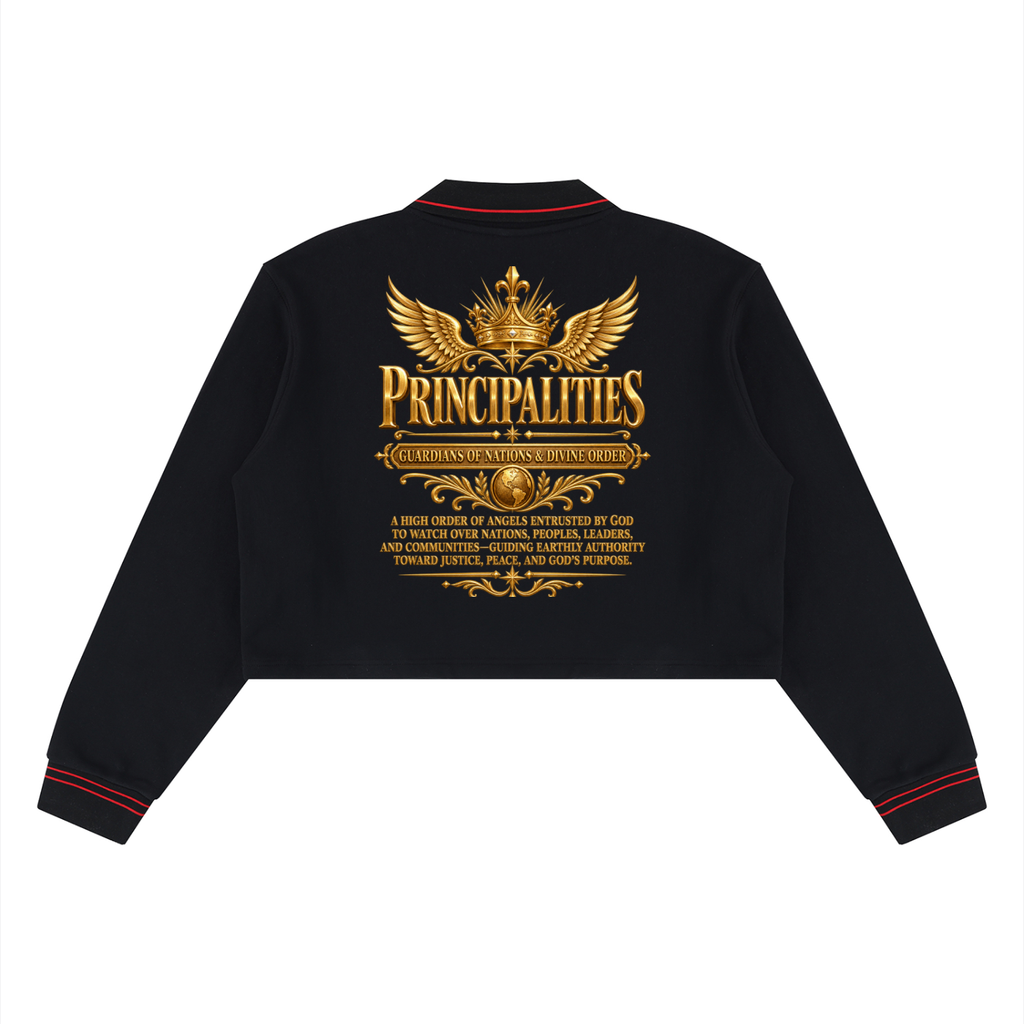 Jubiloré "Principalities" Women’s Crop Collared Sweatshirt