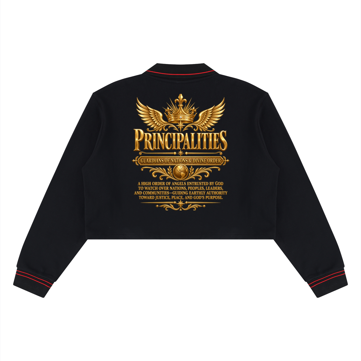 Jubiloré "Principalities" Women’s Crop Collared Sweatshirt