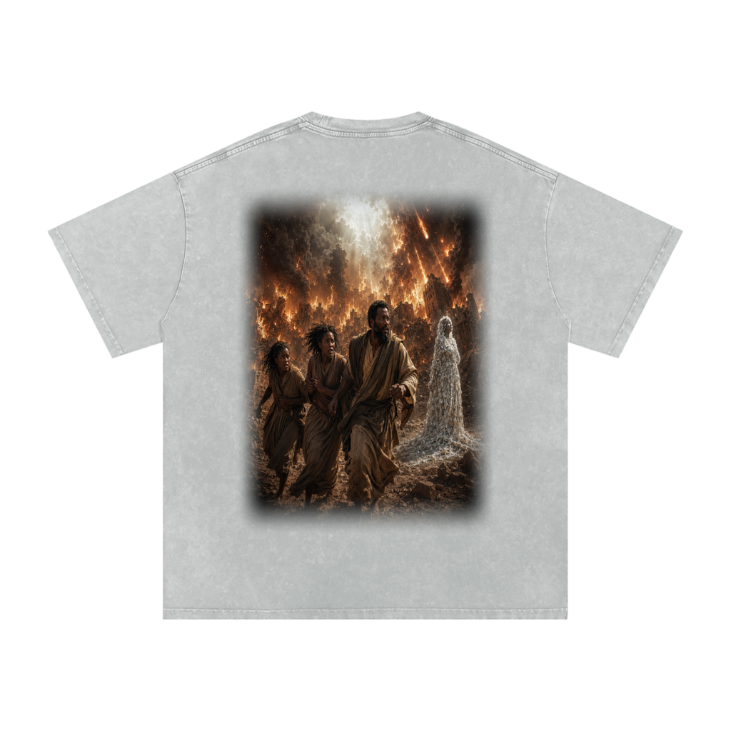Jubilore "Sodom & Gomorrah" Snow Washed Oversized Cotton T-Shirt