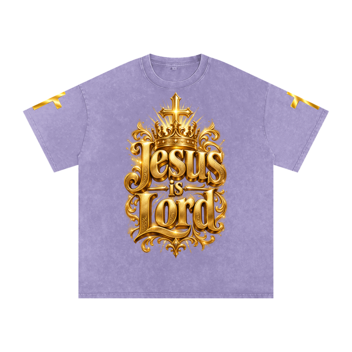 Jubilore "Jesus Is LORD" Snow Washed Oversized Cotton T-Shirt