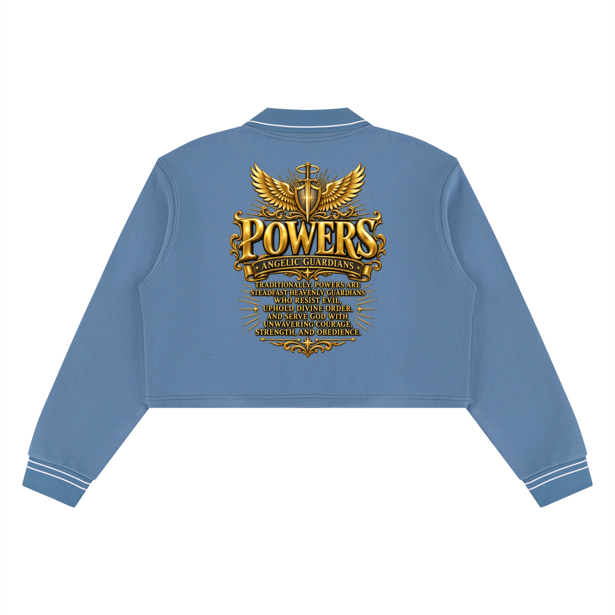 Jubiloré "Powers" Women’s Crop Collared Sweatshirt