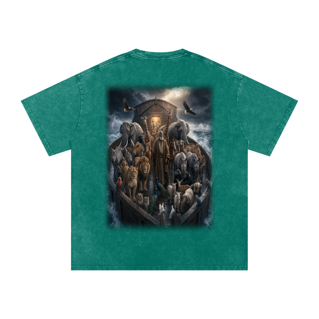 Jubilore "Noah" Snow Washed Oversized Cotton T-Shirt