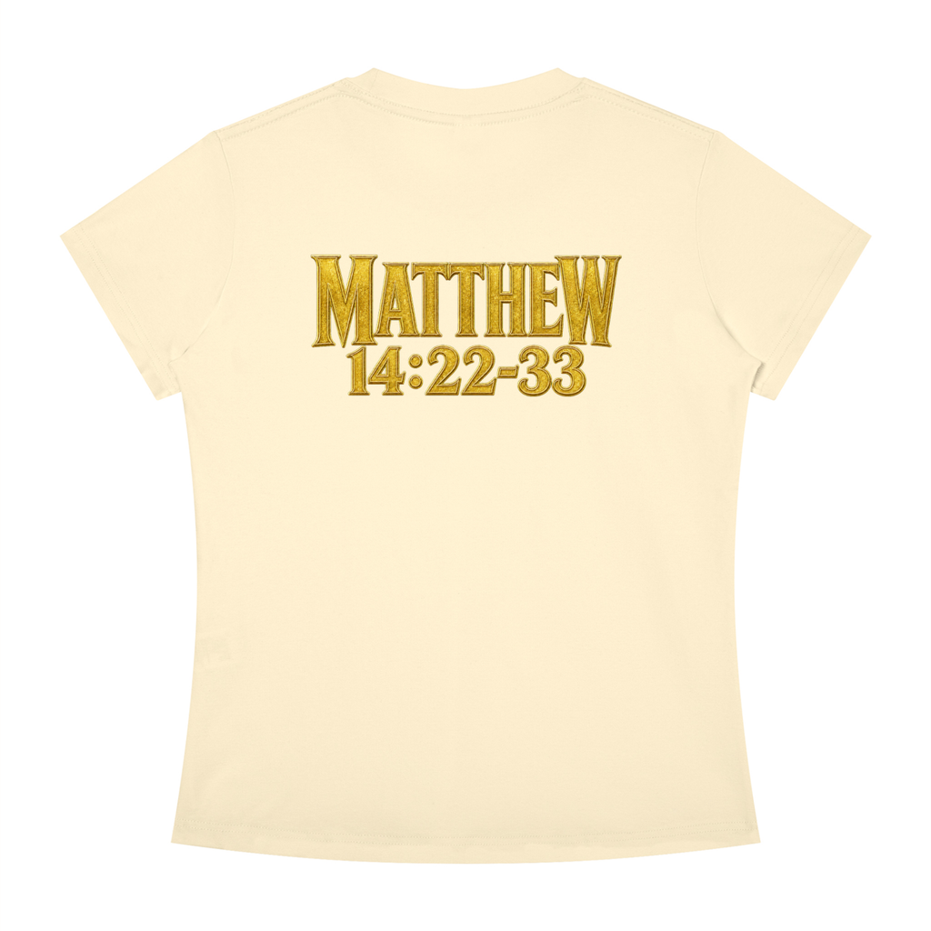 Jubiloré "Jesus Walks On Water" Women's Slim Fit Crewneck T-Shirt