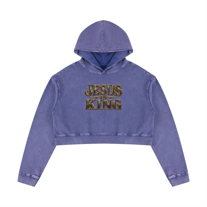 Jubiloré "JIK" Women’s Mineral Washed Crop Hoodie