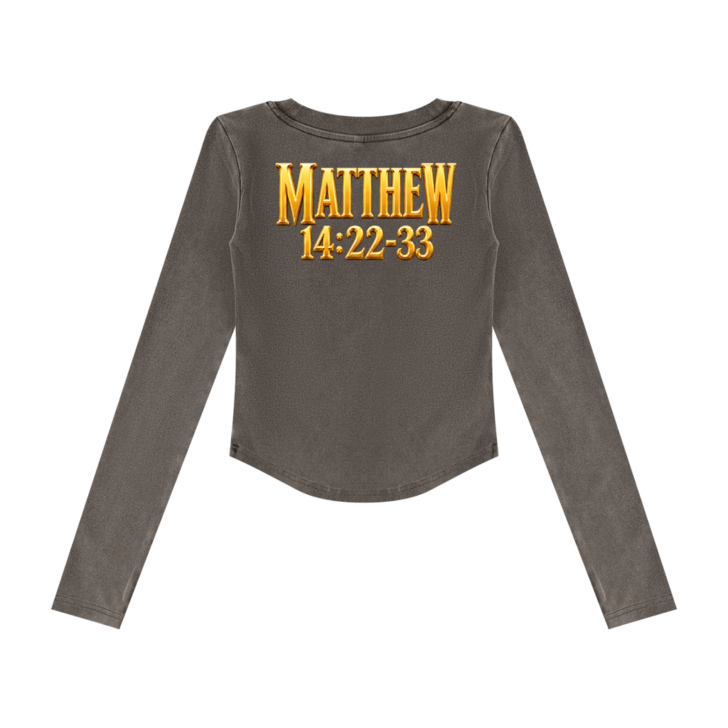 Jubilore "Jesus Walks On Water" Women’s Vintage Wash Crop T-Shirt