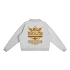 Jubiloré "Principalities" Essential Fleece Mock-Neck Crew Sweatshirt
