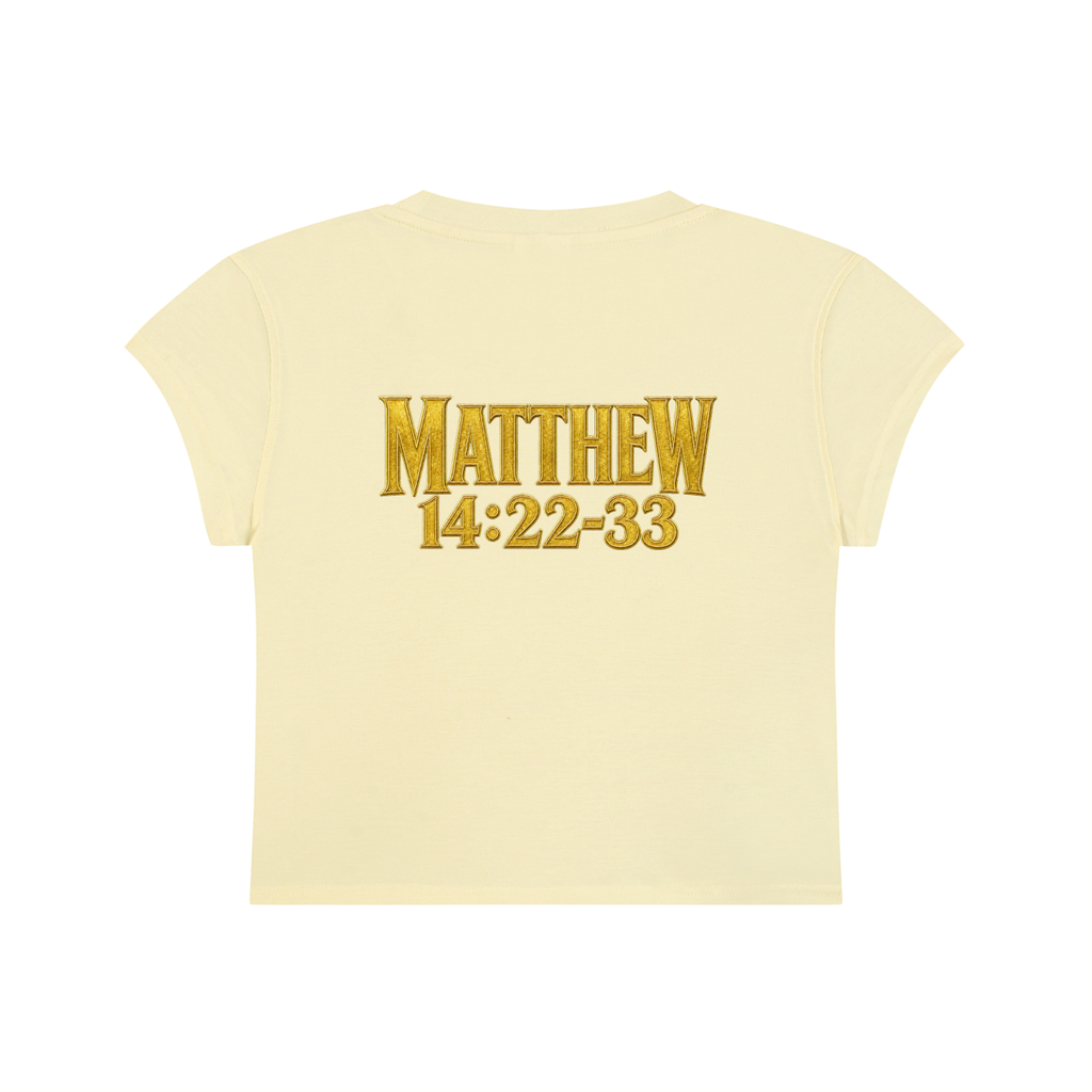 Jubiloré "Jesus Walks On Water" Women's Slim-Fit Cropped T-Shirt