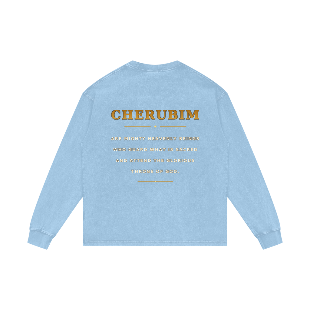Jubilore Cherubim Acid Wash Oversize Long Sleeve T-Shirt