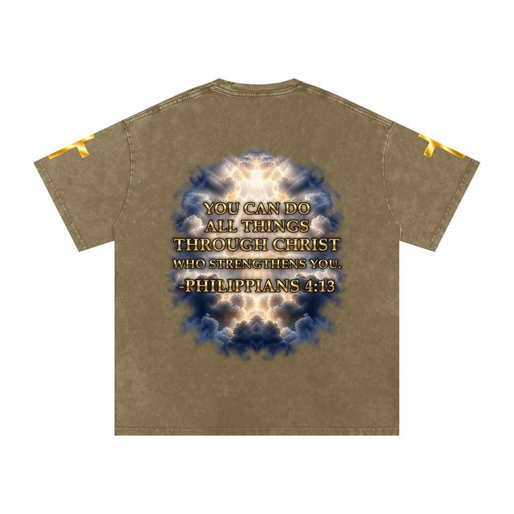 Jubilore "Christ Saves" Snow Washed Oversized Cotton T-Shirt
