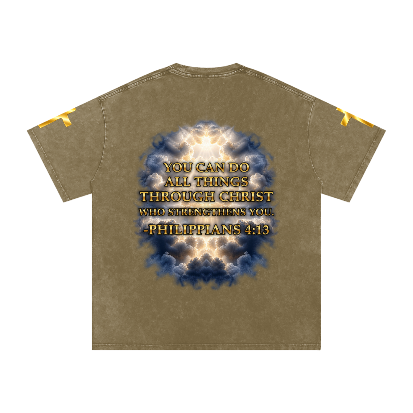 Jubilore "Christ Saves" Snow Washed Oversized Cotton T-Shirt
