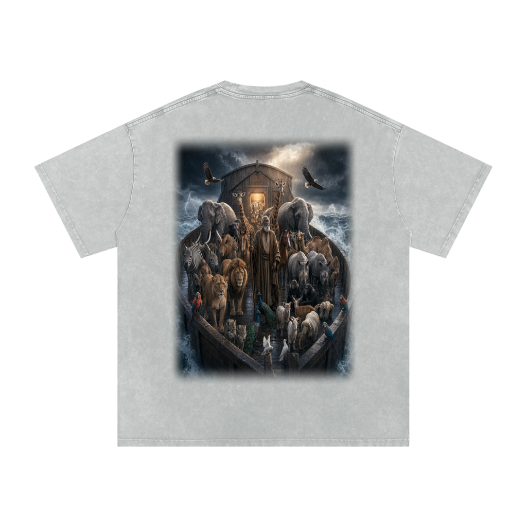 Jubilore "Noah" Snow Washed Oversized Cotton T-Shirt