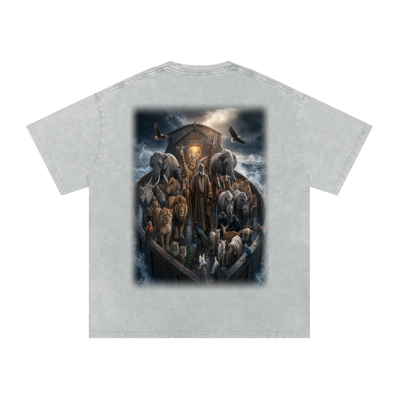 Jubilore "Noah" Snow Washed Oversized Cotton T-Shirt
