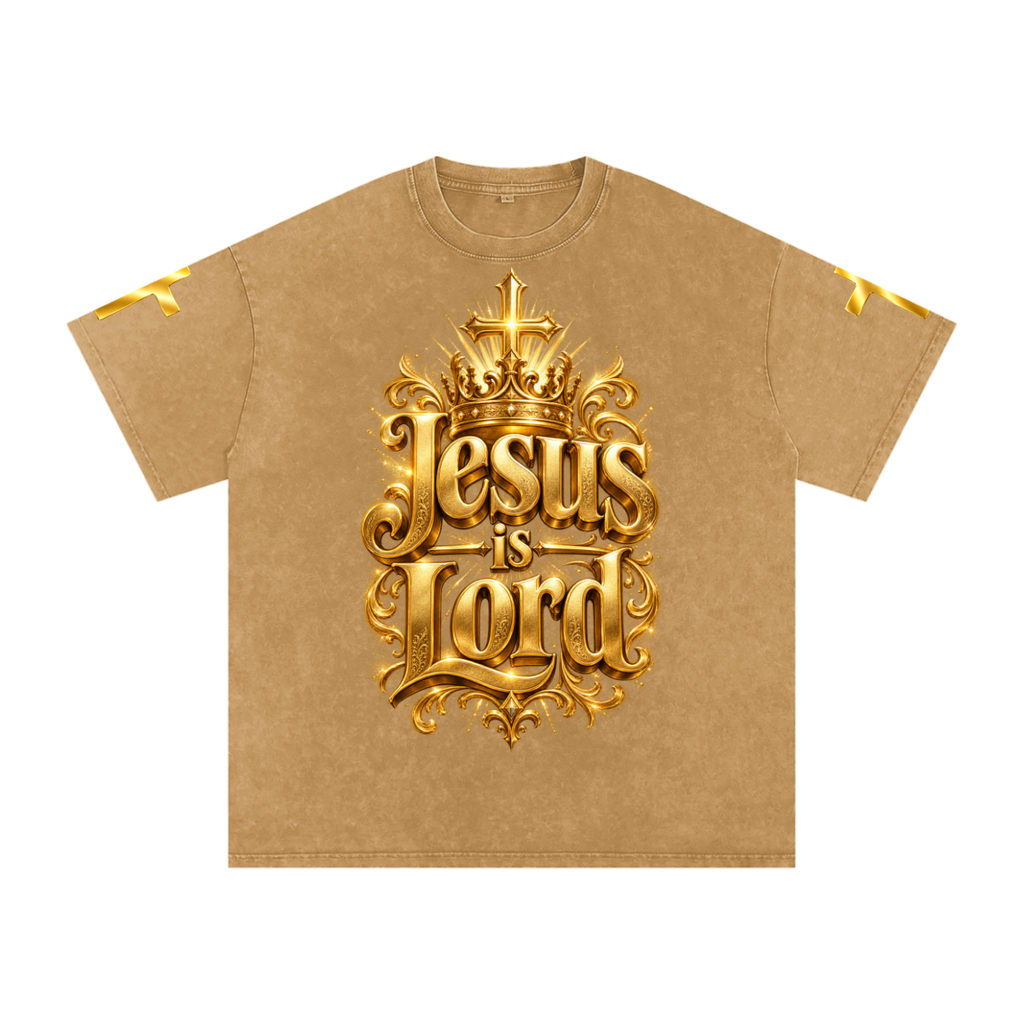 Jubilore "Jesus Is LORD" Snow Washed Oversized Cotton T-Shirt