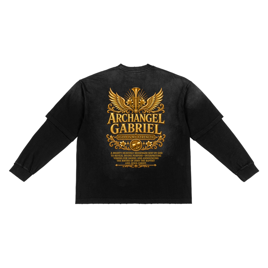 Jubilore "Gabriel" Sunfade Hand-Frayed Faux Two-Piece T-Shirt