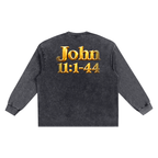 Jubilore "Jesus Resurrects Lazarus" Snow Washed Frayed Edge T-Shirt