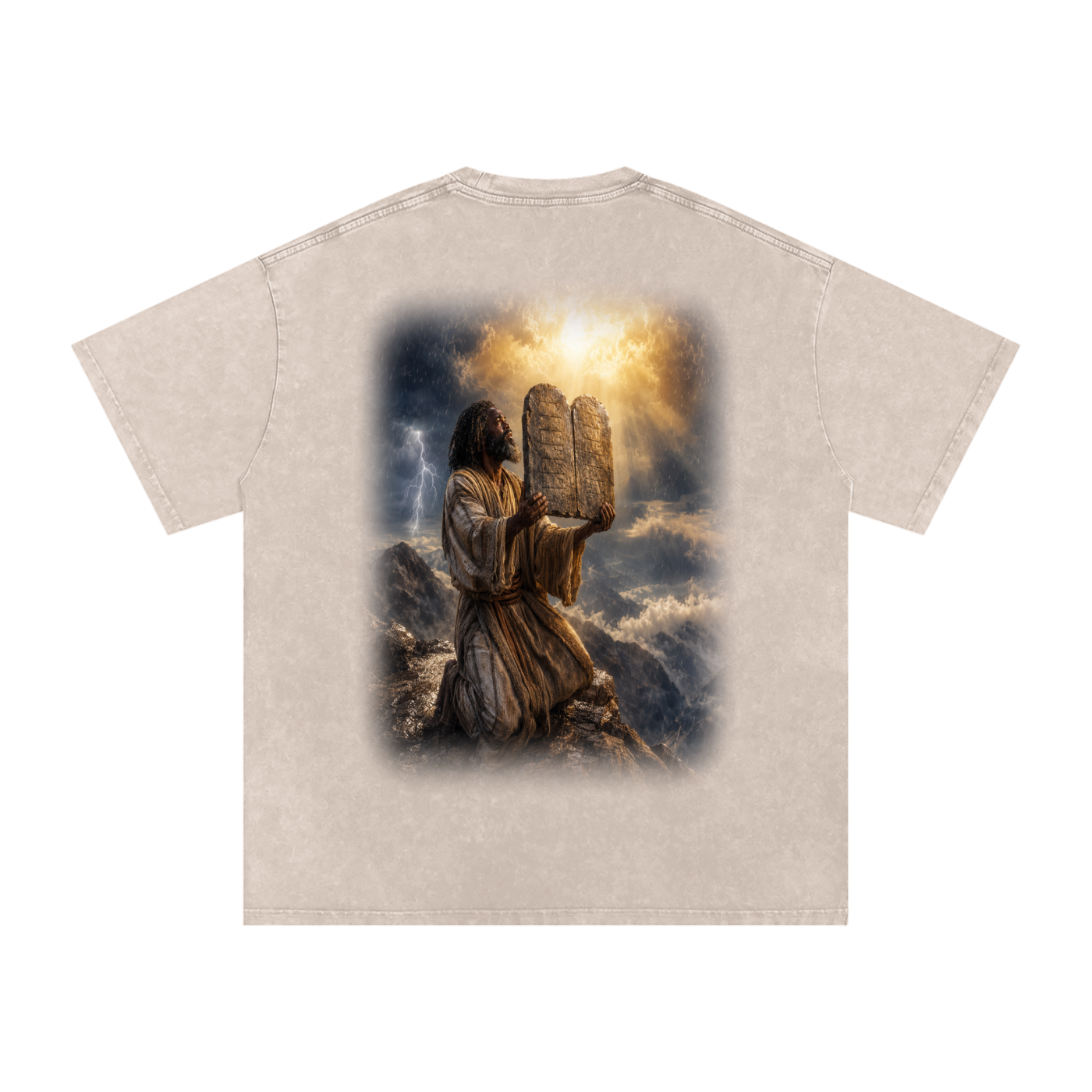 Jubilore “Moses” Snow Washed Oversized Cotton T-Shirt