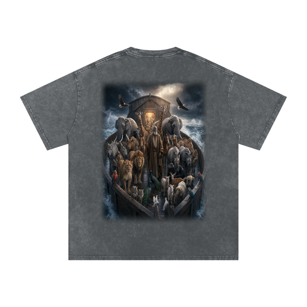 Jubilore "Noah" Snow Washed Oversized Cotton T-Shirt