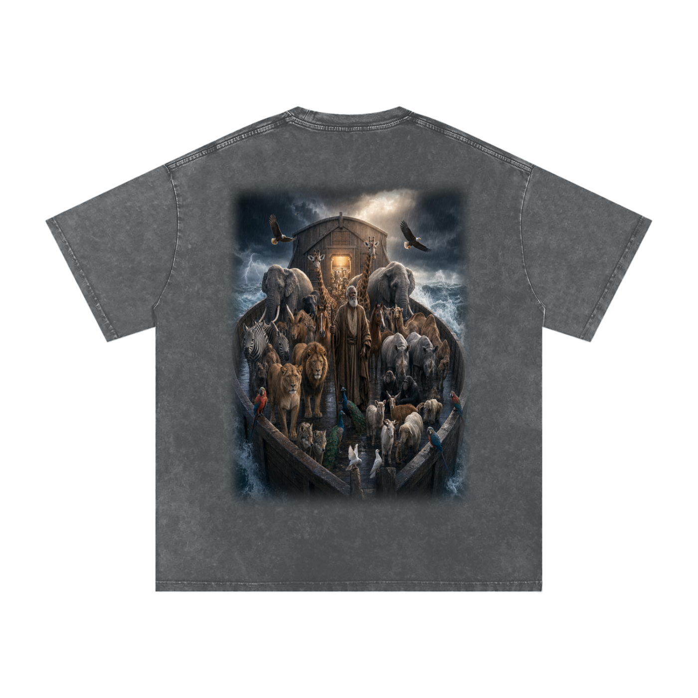 Jubilore "Noah" Snow Washed Oversized Cotton T-Shirt