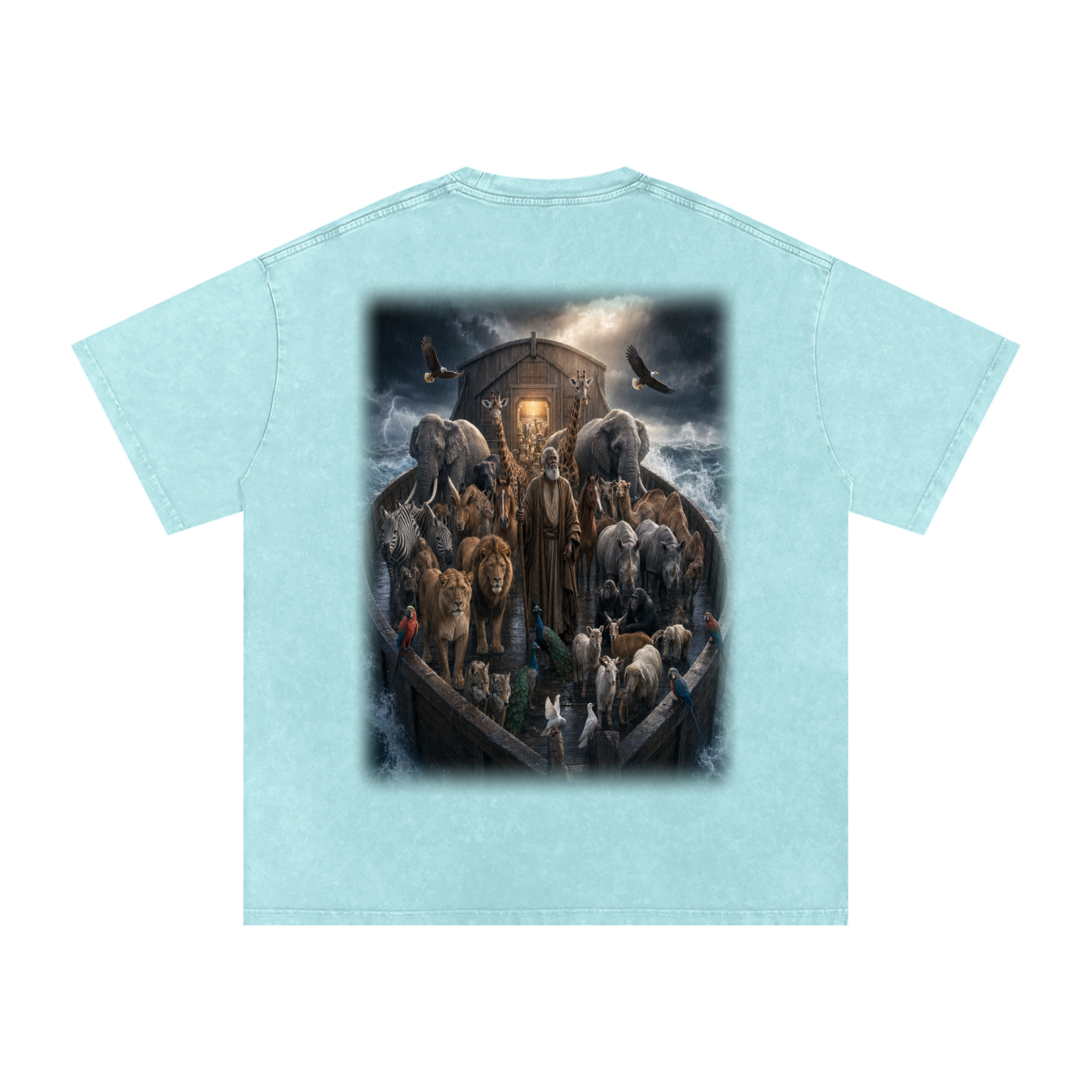 Jubilore "Noah" Snow Washed Oversized Cotton T-Shirt