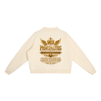 Jubiloré "Principalities" Essential Fleece Mock-Neck Crew Sweatshirt