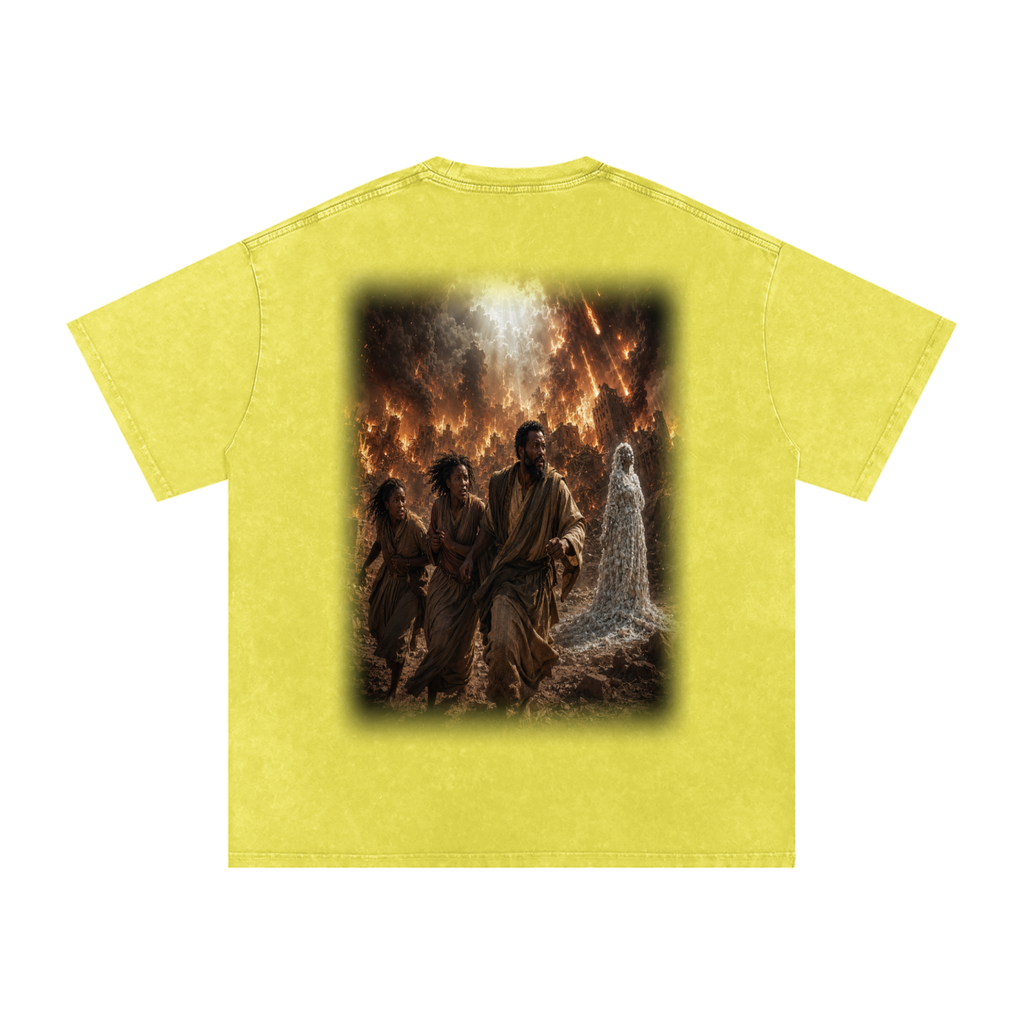 Jubilore "Sodom & Gomorrah" Snow Washed Oversized Cotton T-Shirt