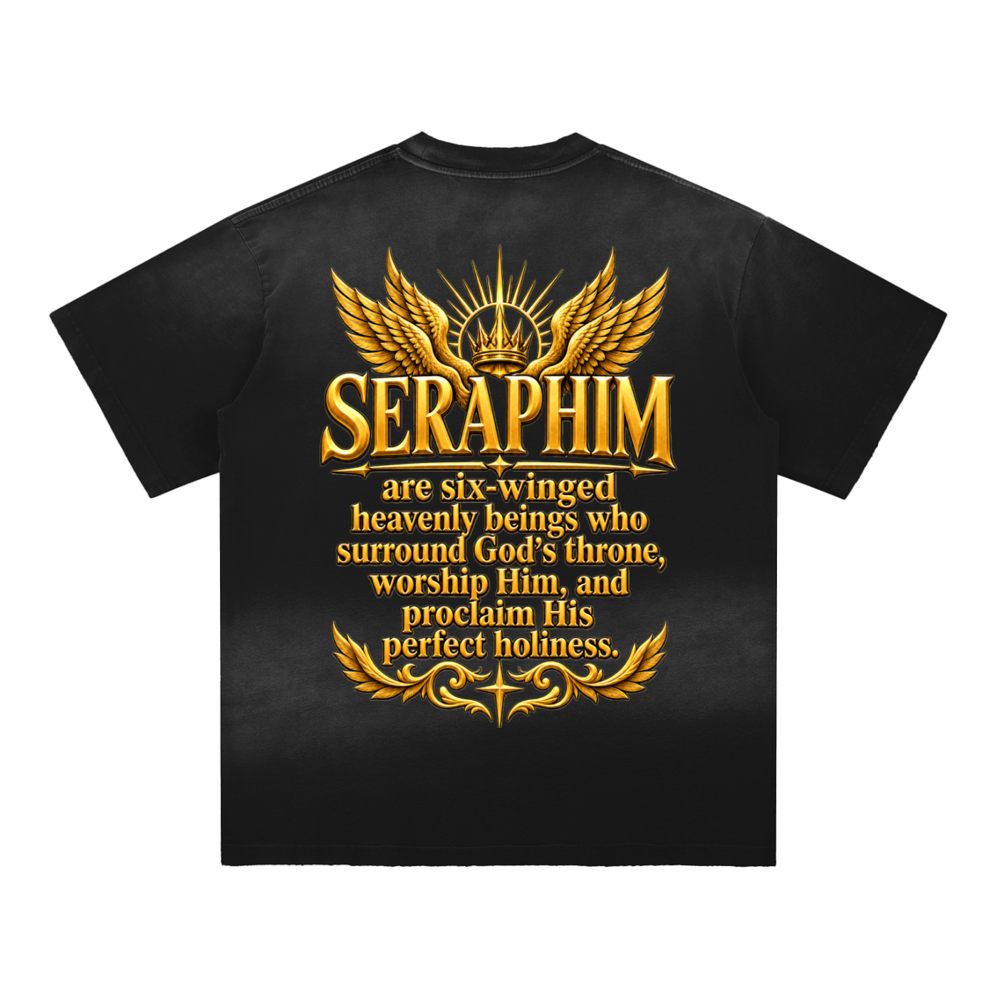 Jubilore Seraphim Sun Fade Hand-Frayed Cotton T-Shirt