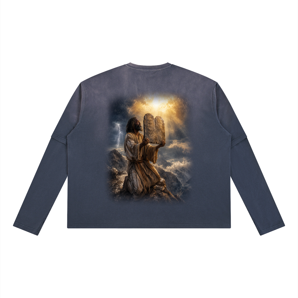 Jubilore “Moses” Unisex Vintage Wash Layered T-Shirt