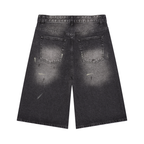 Jubilore Men’s Vintage Wash Wide Leg Denim Shorts