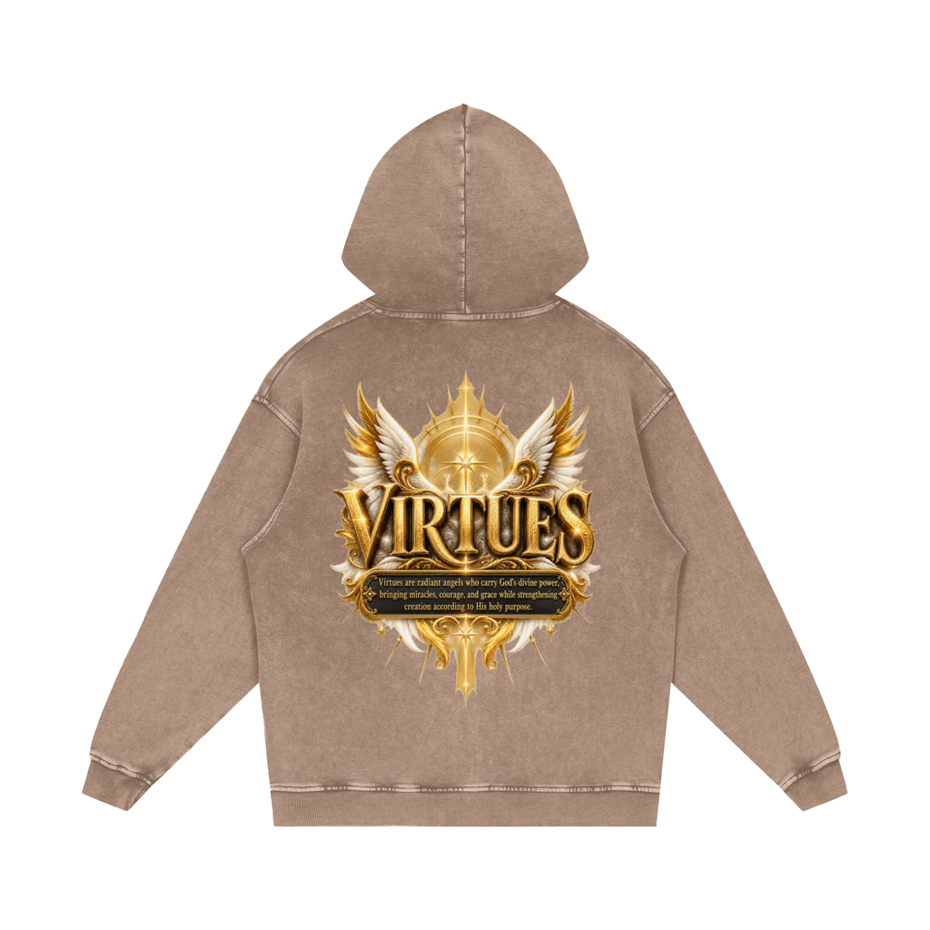 Jubilore "Virtues" Snow Washed Loose Cotton Hoodie