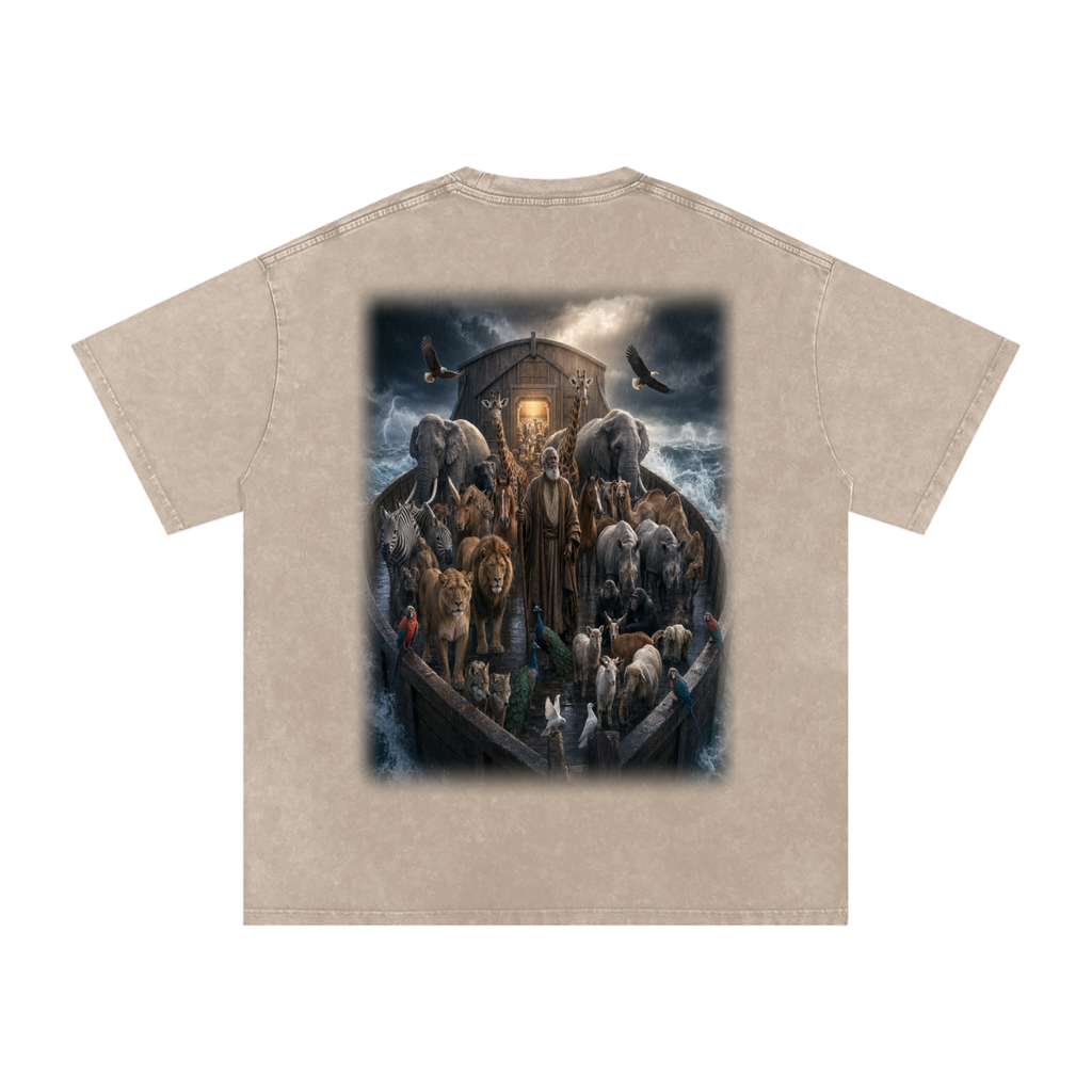 Jubilore "Noah" Snow Washed Oversized Cotton T-Shirt