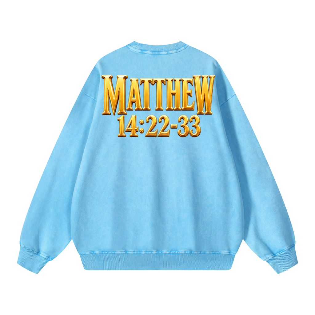 Jubilore "Jesus Walks On Water" Snow Washed Oversized Sweatshirt